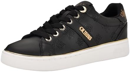 Amazon.com | Guess Women's Loui Sneaker, Black/White 001, 5